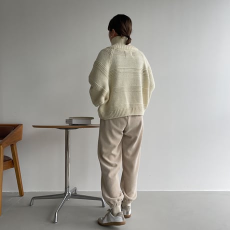 【nokcha original】zip up over knit/ivory_nt1174