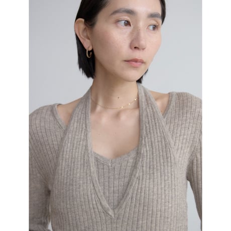 《予約販売》dokking holrer neck knit tops/2colors_nt2495