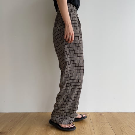 【nokcha original】block pattern pants_np0631