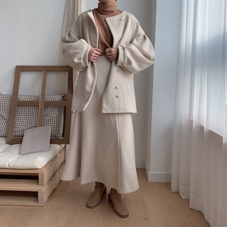 ✳︎予約販売✳︎puff middle coat/Ivory_no0031