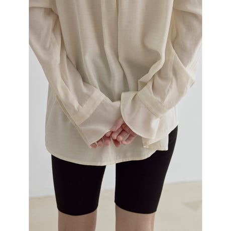 《予約販売》open collar mannish shirt/2colors_nb0365