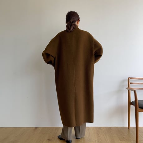 【nokcha original】HANDMADE 2way double coat/camel brown_no0237