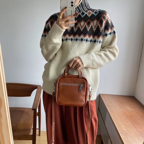 《予約販売》leather 2way square bag/2colors_na0237