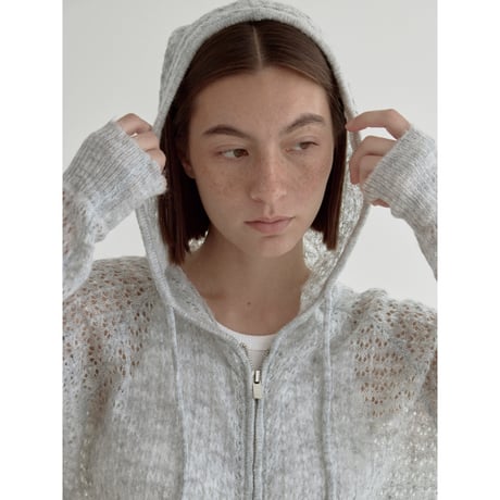 《予約販売》low gauge zip up knit hoodie/2colors_nt2545