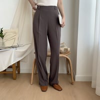 【nokcha original】slit long slacks pants/2colors_np0146