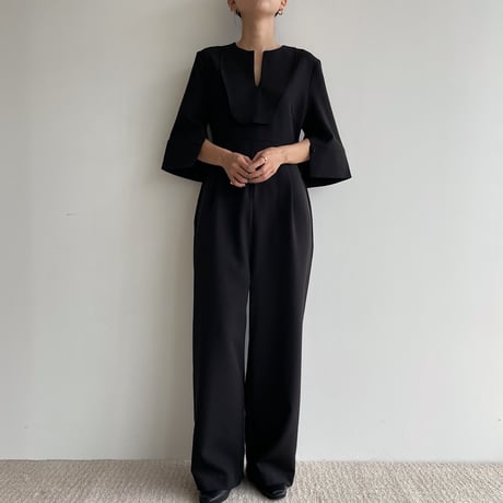 【nokcha original】rich jumpsuit/black_np0671
