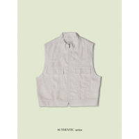 - AUTHENTIC series - material linen vest/ivory_an0041