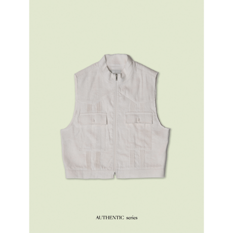 - AUTHENTIC series - material linen vest/ivory_an0041