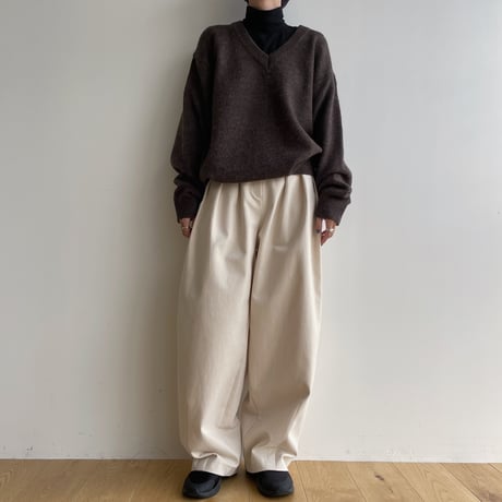 【nokcha original】tuck oval twill pants/ 2colors_np0924