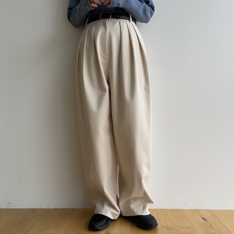 【nokcha original】tuck oval twill pants/ 2colors_np0924