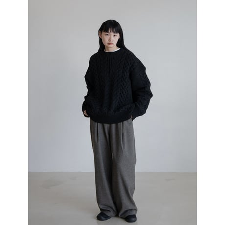 《予約販売》wool herringbone wide pants/2colors_np1057