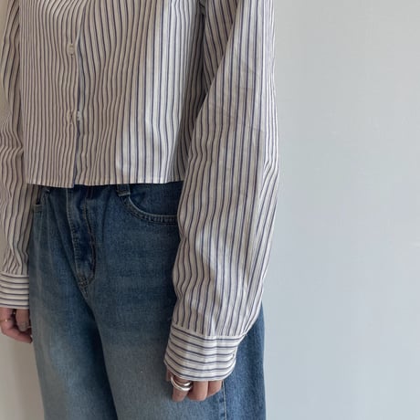 《予約販売》stripe croped shirt/2colors_nb0221