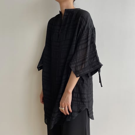 【nokcha original】mulch jacquard blouse/black_nb0156