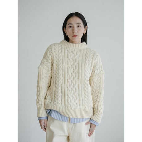 《予約販売》mannish cable knit pullover/2colors_nt2433