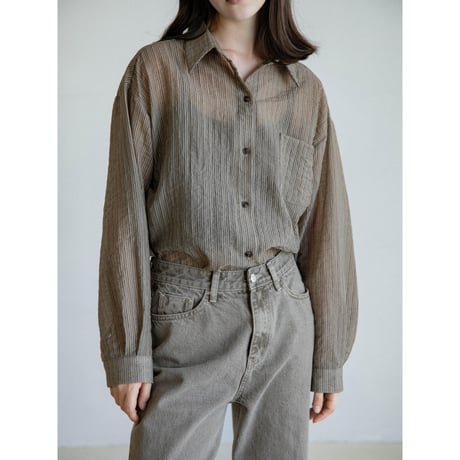 《予約販売》stripe mannish sheer shirt_nb0382