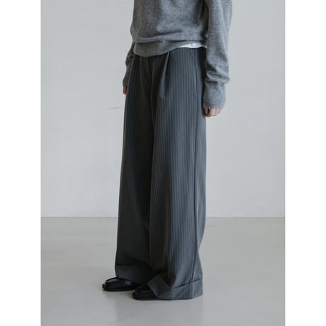 《予約販売》roll up stripe wide pants/2colors_np1200