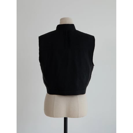- AUTHENTIC series - material linen vest/black_an0042