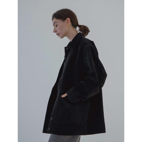 - AUTHENTIC series - real suède rich jacket/black_an0015