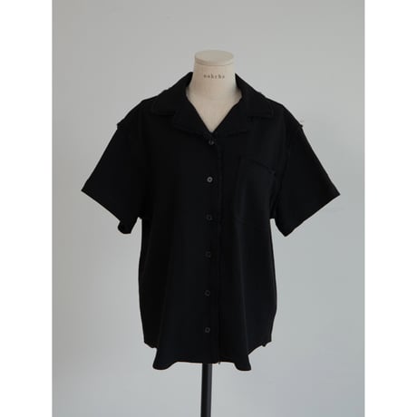 - AUTHENTIC series - vintage like linen shirt/black_an0039