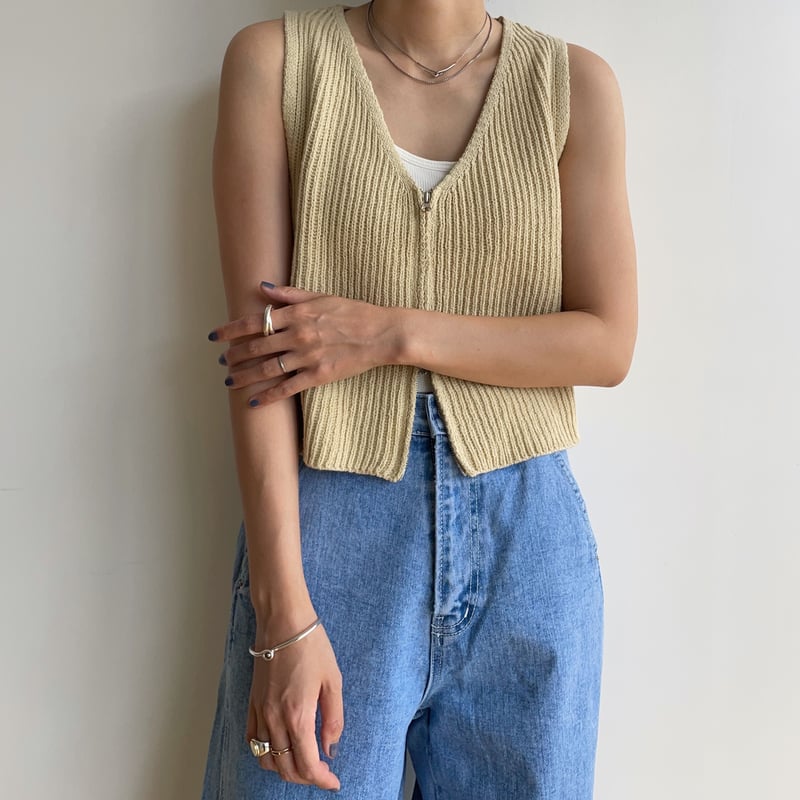 予約販売》zip knit vest/2colors_nt1805 | NOKCHA
