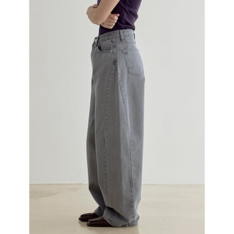 《予約販売》ashed oval black jeans_nj0185