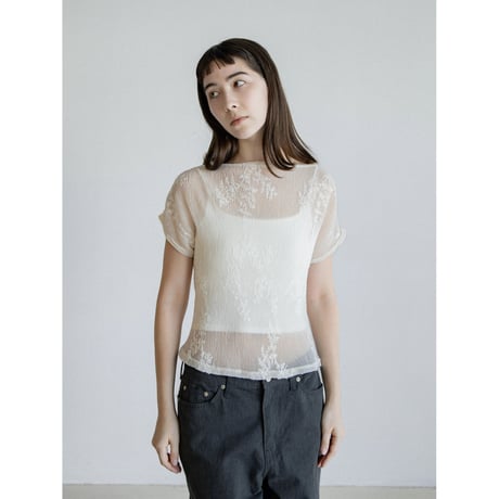 《予約販売》2way sheer jacquard blouse/2colors_nb0377
