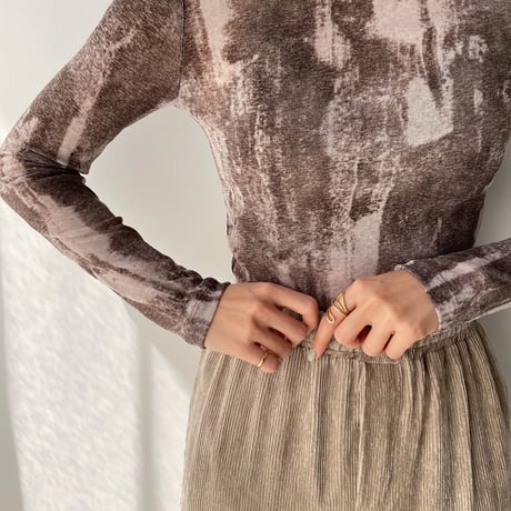 【nokcha original】mosaic sheer tops_nt0879
