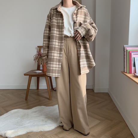 ✳︎予約販売✳︎wool blend check shirt jk_no0042