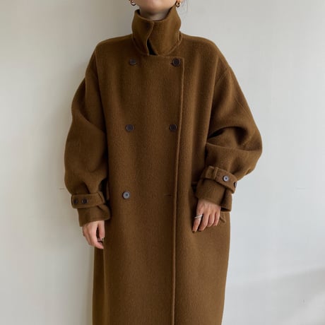 【nokcha original】HANDMADE 2way double coat/camel brown_no0237