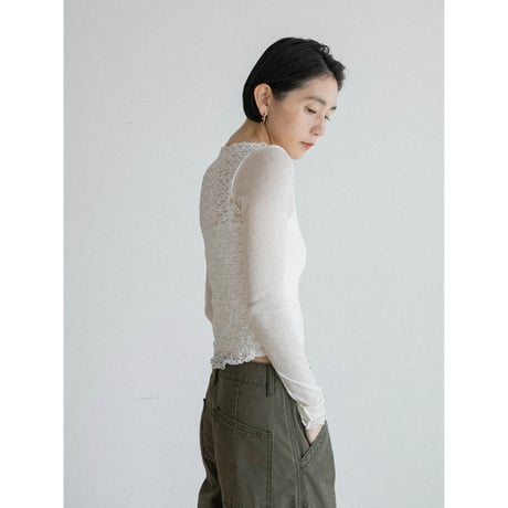 《予約販売》back lace sheer tops/2colors_nt2555