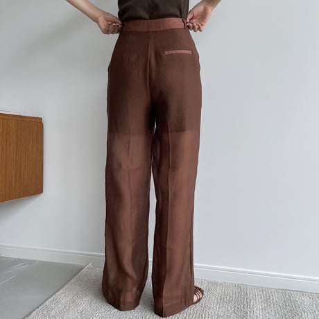 【nokcha original】quality sheer pants/brown_np0415