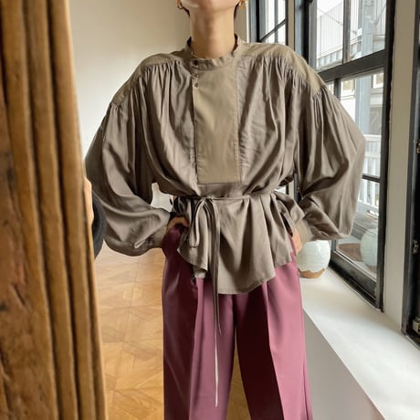 【nokcha original】2way volume blouse/ moca_nt0842