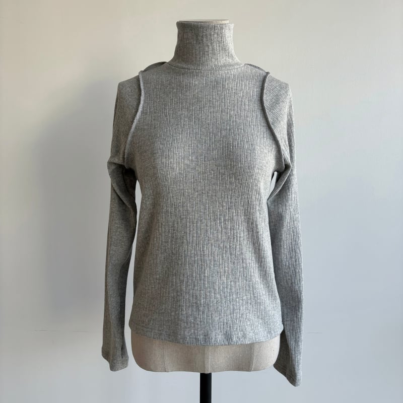 nokcha original】accent jacquard high neck tops