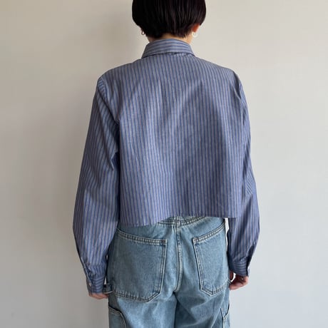 《予約販売》stripe croped shirt/2colors_nb0221