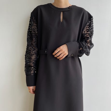 【nokcha original】sleeve dress/black_nd0135