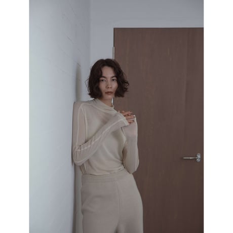 【NOKCHA original】cover stich sheer tops/3colors_nt2119