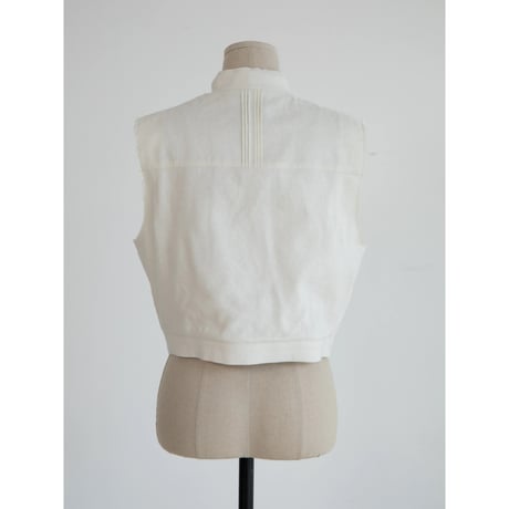 - AUTHENTIC series - material linen vest/ivory_an0041