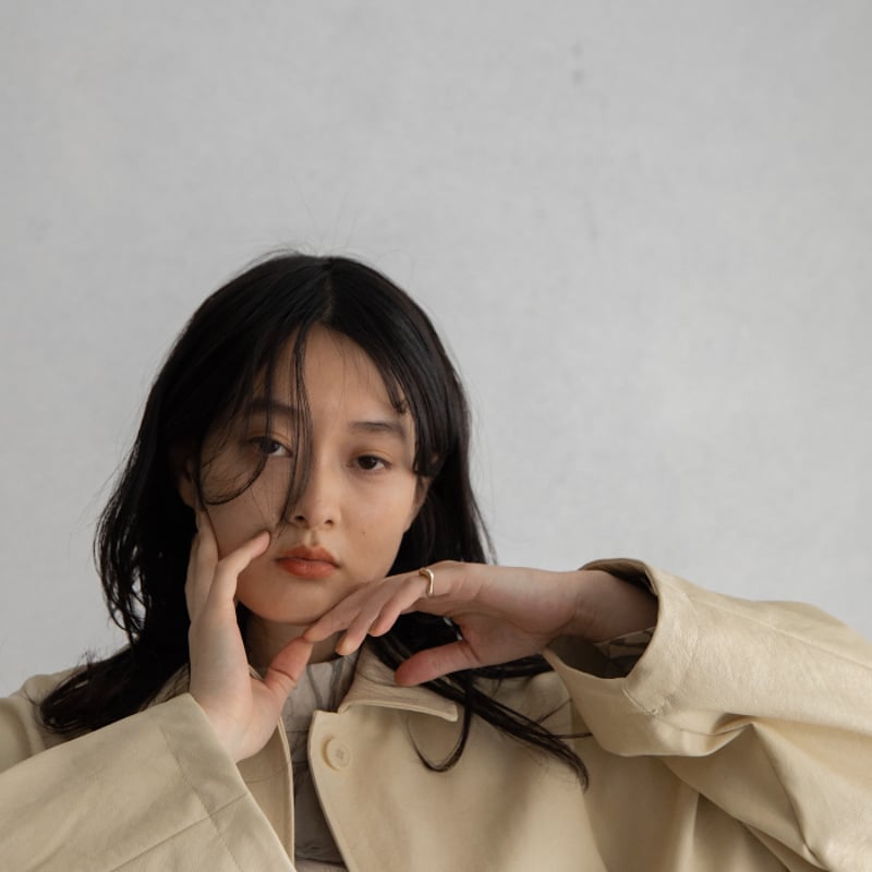 nokcha original】eco leather over jacket/ivory_