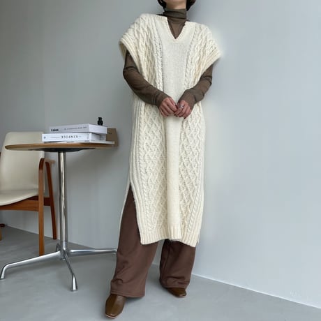 《予約販売》long knit vest/2colors_nt1090