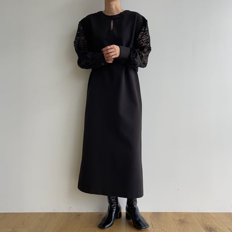 【nokcha original】sleeve dress/black_nd0135