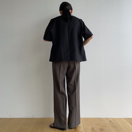 《予約販売》no collar linen jacket/2colors_no0302