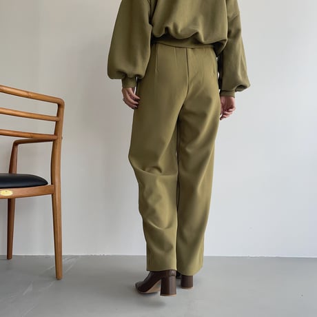 【nokcha original】 quality two tuck wide pants/green tee_np0466