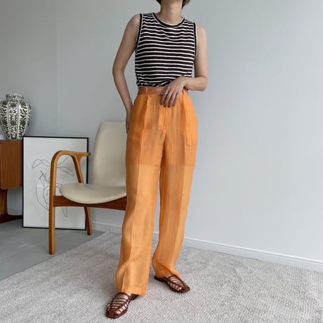 【nokcha original】quality sheer pants/light orange_np0416