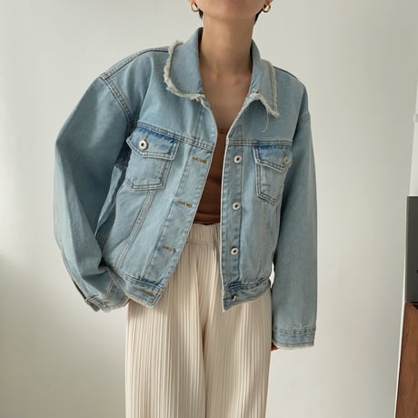 《予約販売》damage denim jacket/2colors_no0144