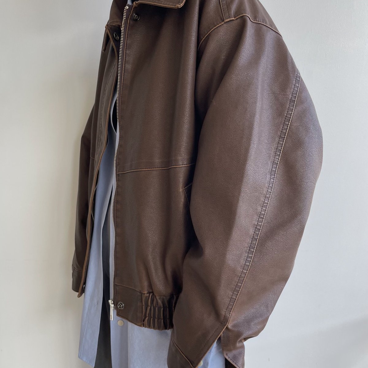 jieda20ss FAKE LEATHER COAT