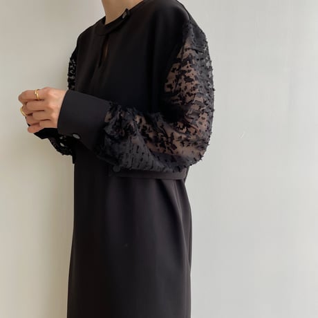 【nokcha original】sleeve dress/black_nd0135