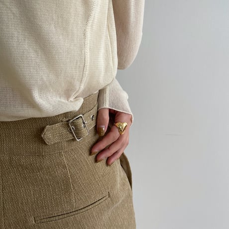 【nokcha original】material belt pants_np0550