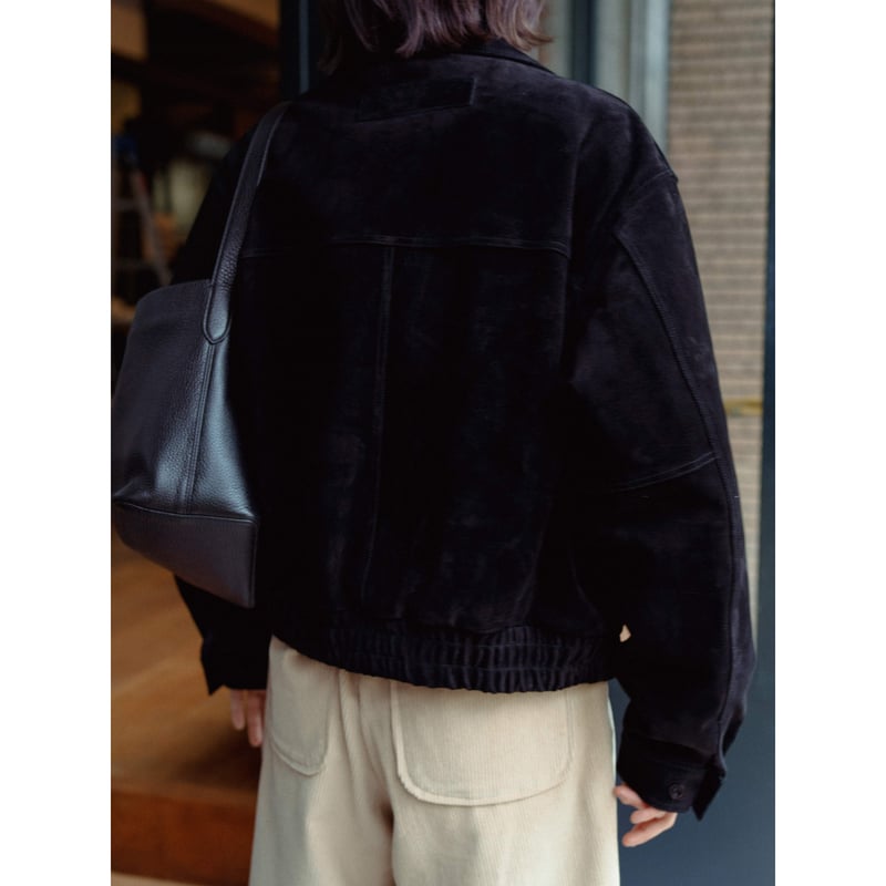 quilting liner real suède jacket/black AUTHENTIC series - quilting liner real suède