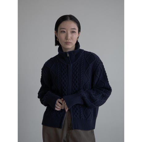 《予約販売》argyle zip knit cardigan/2colors_no0395