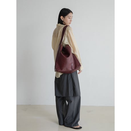 《予約販売》handsome leather like bag/2colors_na0733